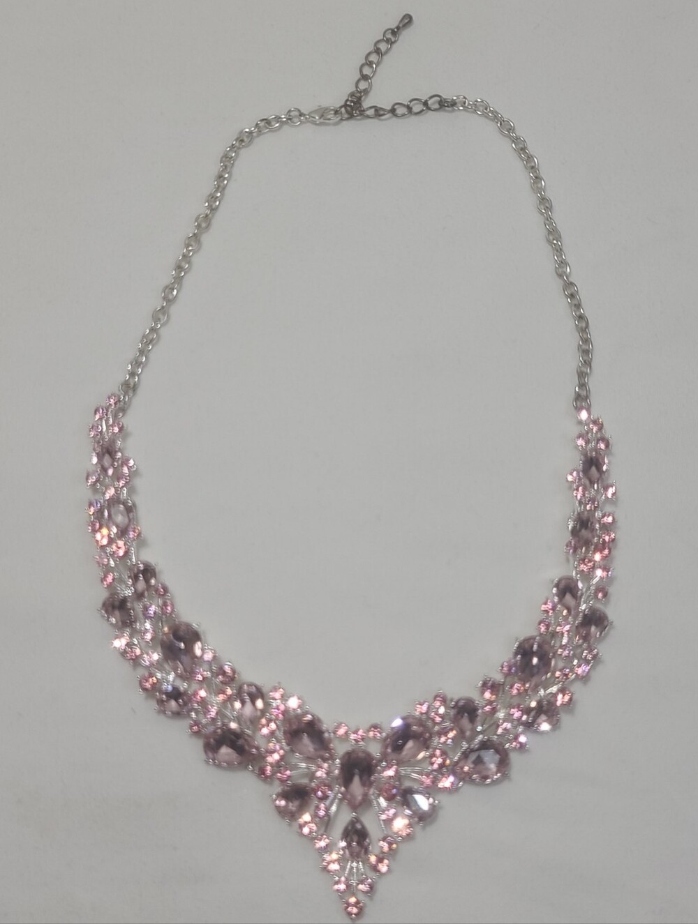 Pink Crystal Statement Necklace - Elegant Women's Jewelry